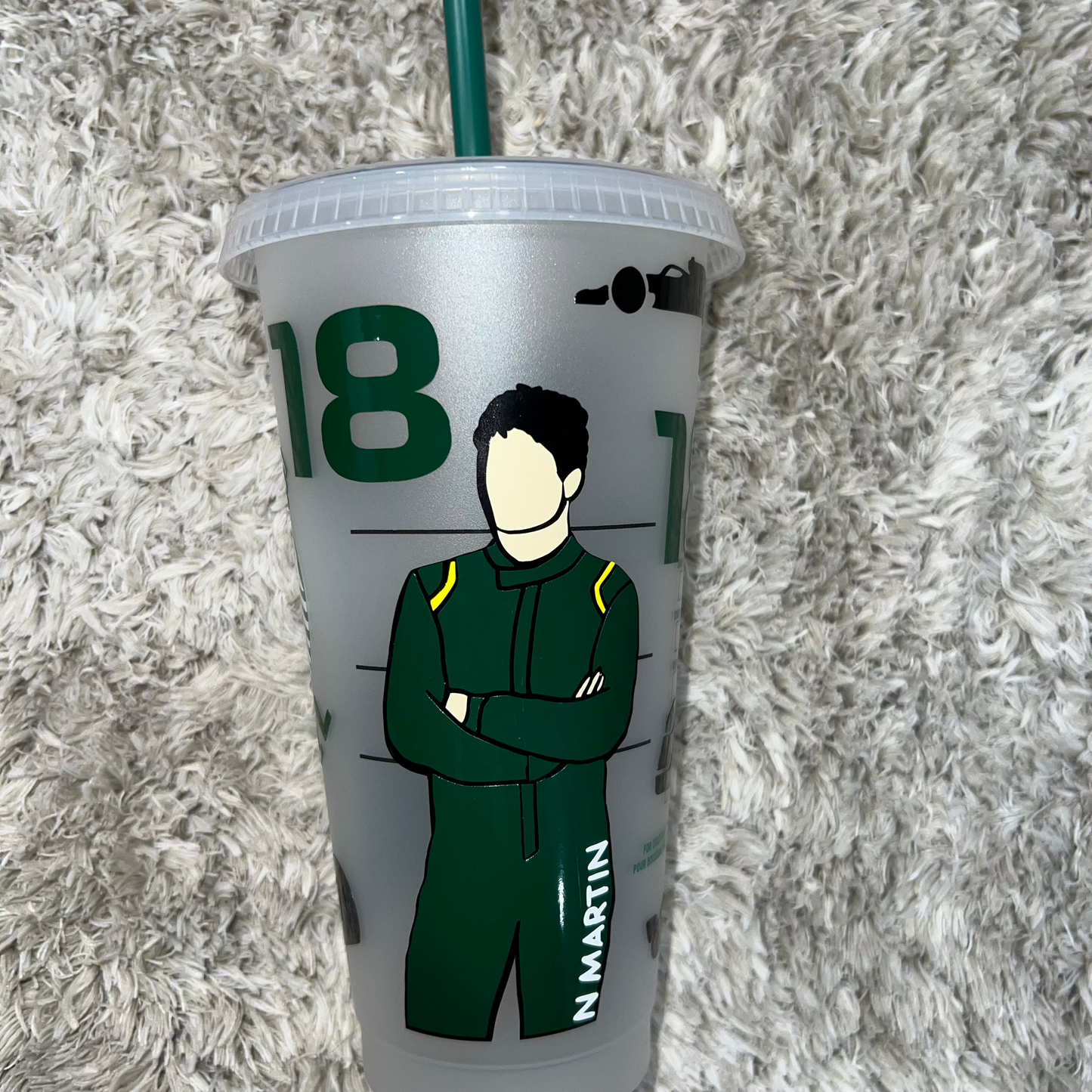 Lance Stroll 2023 inspired Starbuck tumbler