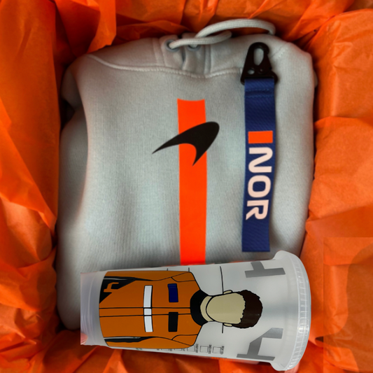 Lando Norris 2024 inspired gift set - Hoodie, Tumbler and wristlet