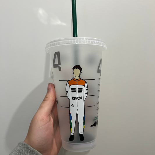Lando norris 2023 silverstone inspired Starbucks tumbler.